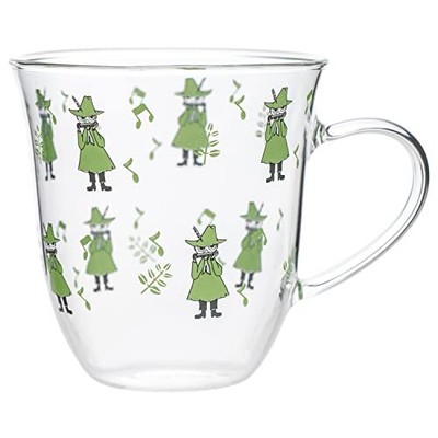 Koji Company Mug Moomin Characters Snufkin Glass Heat Resistant Transparent 290m