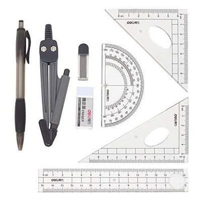 8PCS Math Geometry Kit Set for Student and Engineering Drawing - Drawing Comp...