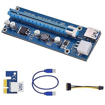 [Pack of 2] 5Sets PCI-E PCI Express Risers GPU Mining Powered 1X to 16X Riser...