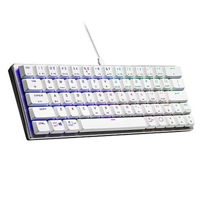 Cooler Master SK620 60% Silver/White Mechanical Low Profile Gaming Keyboard C...