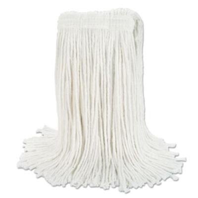 Boardwalk BWKRM03024S Banded Rayon Cut-end Mop Heads, White, 24 Oz, 1 1/4''