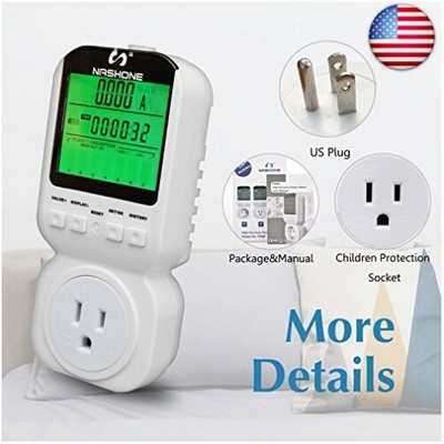 Power Energy Meter,Electricity Usage Monitor Plug with High Accuracy,Large LCD