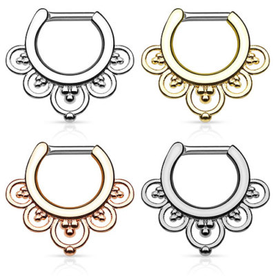 Septum Clicker Schild Nasenpiercing Ring Blütenblätter Helix Daith Ohr Piercing