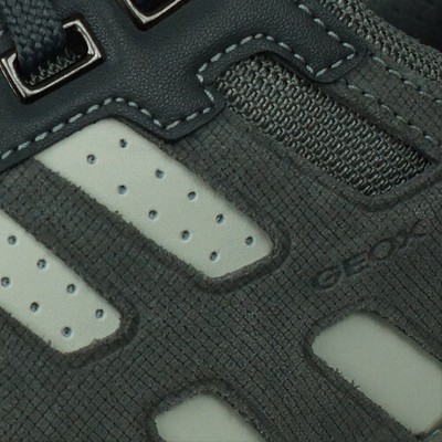 GEOX GEOX U SNAKE 2 A HERREN LEDER SNEAKER FASHION SCHUHE TRAINER GRAU