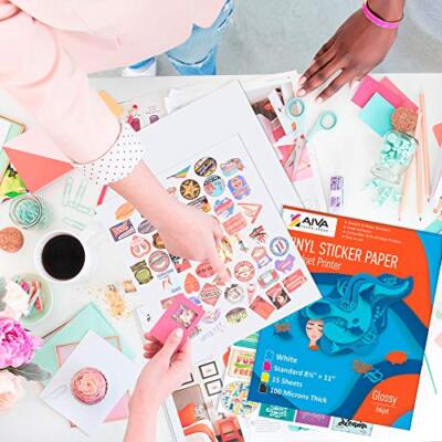 Limia's Care Printable Vinyl Sticker Paper for Inkjet Printer - Glossy White ...