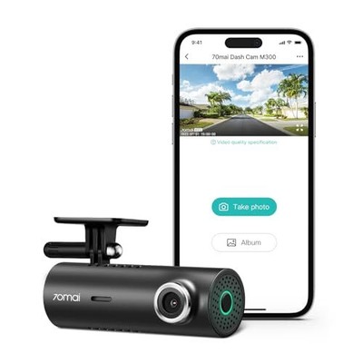 70mai Dash Cam M300, 1296P QHD, Built-in WiFi Smart Dash Camera for Cars, 140°