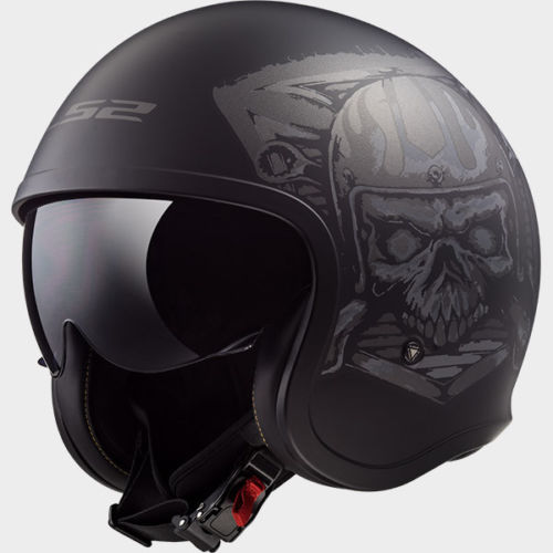 LS2 257 Valiant Matte Black Visored Motorcycle Helmet NEW XS | eBay
