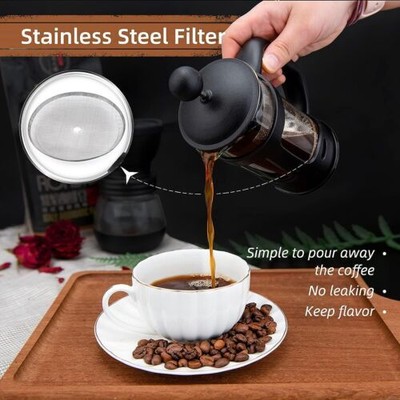 Mini French coffee press 2 cup, coffee press with stainless steel filter