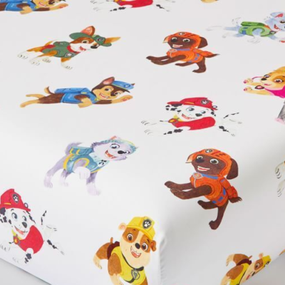 Pottery Barn Kids Paw Patrol Crib Fitted Sheet Organic Cotton Nwt