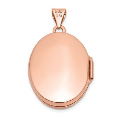 Pre-owned Wishing For Claudia 14k Rose Gold Antique-style Textured Locket With Diamond - 1" Inch Length