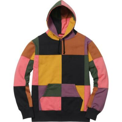 Pre-owned Supreme Patchwork Hooded Sweatshirt All Black Medium F/w 17