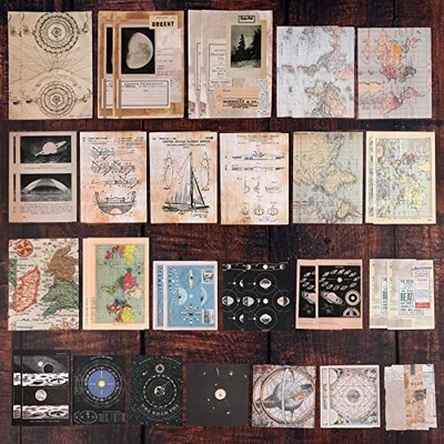 200 Pcs Vintage Junk Journal Supplies Scrapbooking Kit for Art Collage Album