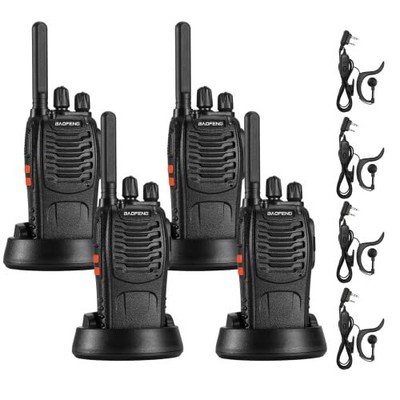 4 Pack Set Long Range Walkie Talkie Up To 3 Mile Two Way Radio Charge Waterproof