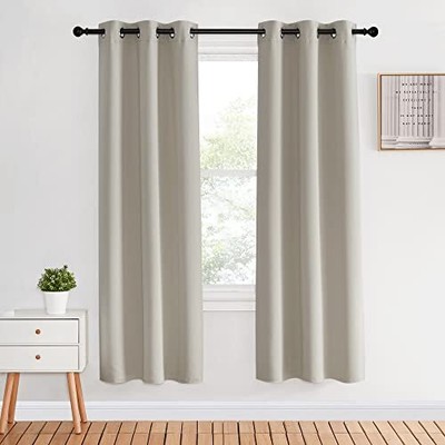  Blackout Curtains for Bedroom, 34 inches by 70 inches Long W34'' X L70'' Natural