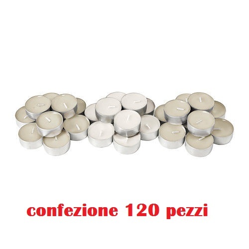 Set 120 Pezzi Candele Bianche Profumate Fragranza Gelsomino Tealight Lumini dfh
