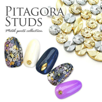 10/20pcs New 3D Gold Circle Round Eyes Metal Pitagoar Stud Charms Nail Art Decor