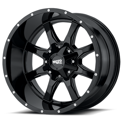 1 NEW GLOSS BLACK MACHINE FACED MOTO METAL MO970 16X8 6-135/139.70 (109753)
