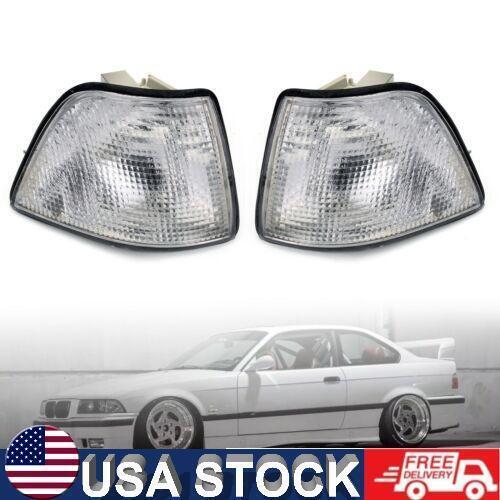 For 1992-1998 BMW E36 3-Series 4Dr Sedan/Hatchback Euro Corner Lights - Clear TT