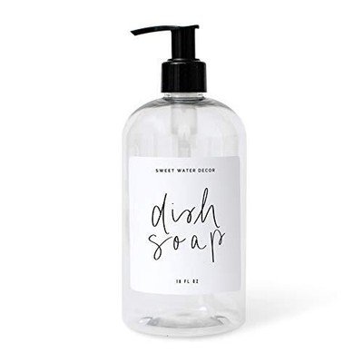 Bottle Dispenser | Hand-lettered Dish Soap Label On
