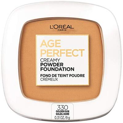 L Oréal Age Perfect Creamy Powder Foundation Compact, 330 Golden Sun, 0.31oz
