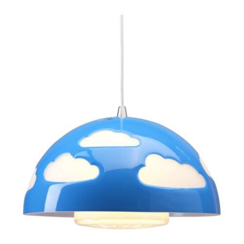 IKEA Blue cloud light fitting, green cloud wall lamp and blue cloud bedside lamp. in Kelty