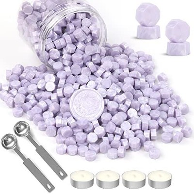 Wax Seal Beads 400 PCS Light Purple Sealing Wax Beads with 2