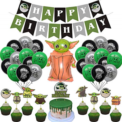 Baby Yoda Party Supplies Set The Mandalorian Theme Birthday Party Decorations Ebay