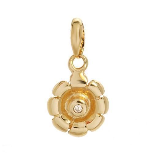K18WG 1.50ct flower diamond pendant necklace - Auth free shipping