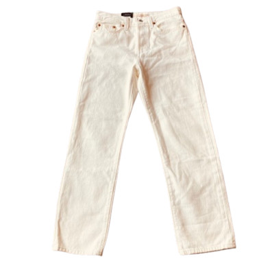 NWT Levi's Premium Jeans Womens 27 Cream Wedgie Straight High Rise Button Fly