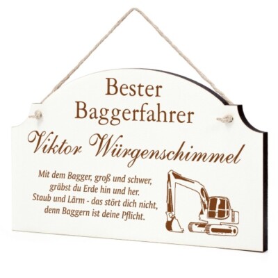 Schild Bester Baggerfahrer Beste Baggerfahrerin Geschenk - lustige Geschenke in 