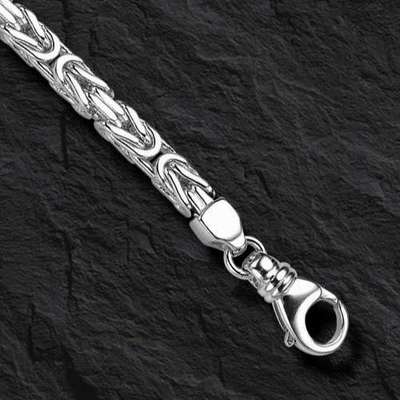 Pre-owned Nova 14k White Gold 24" Mens Byzantine Square Super 6mm 149 Grams Chain/necklace In No Stone