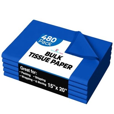 Crown 480 Sheets Bulk Pack Dark Blue Tissue Paper Gift Wrap - Ream of Paper - 15