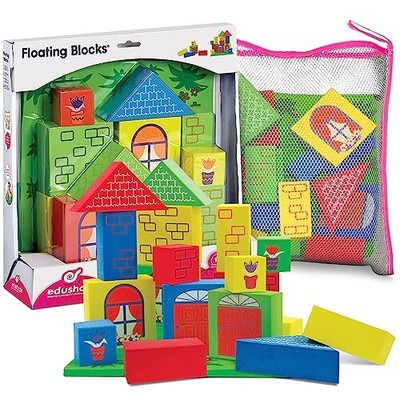 Edushape Floating Blocks - Bath Construction Foam Blocks - Baby Bath Foam Toy...