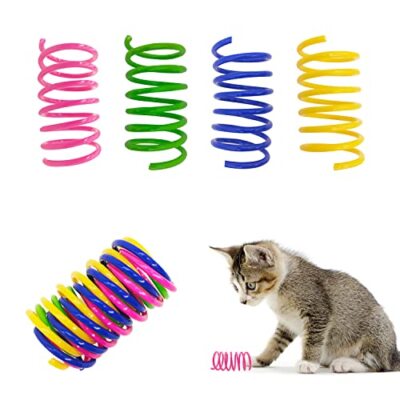 Plastic Springs Cat Toys Colorful For Cat Kitten Pets