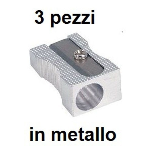 Set 3 Temperamatite In Metallo 1 Foro Tempera Matite Scuola dfh