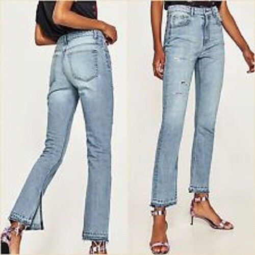 再値下げ　BACK THIGH SLIT DENIM 24インチ　ブルー 再値下げ BACK THIGH SLIT DENIM 24インチ ブルー