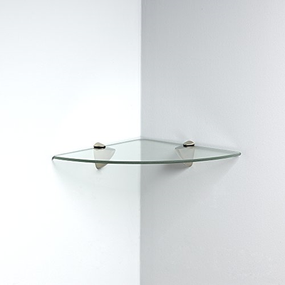 John Sterling Shelf-Made KT-0134-1212SN Glass Corner Shelf Kit, Satin Nickel, by
