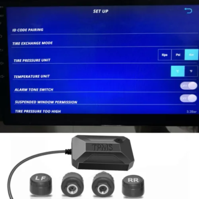 Android USB TPMS Car Tire Pressure Monitoring System Wireless 4 External Sensors