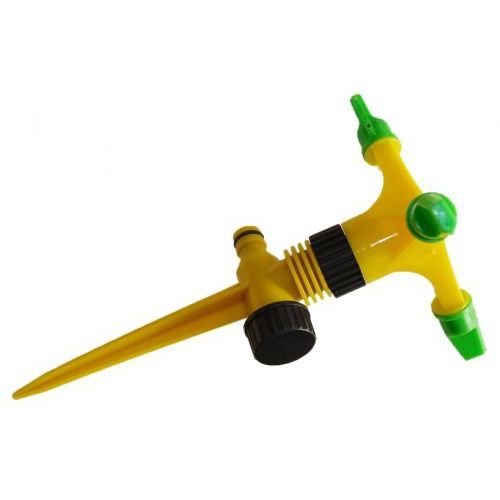 Irrigatore Rotante Con Puntale a 3 Bracci In Pvc Annaffia Irriga Prato dfh