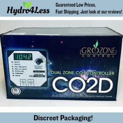 Grozone CO2D 0-5000 PPM Dual Zone CO2 Controller Hydroponics Grow Room 