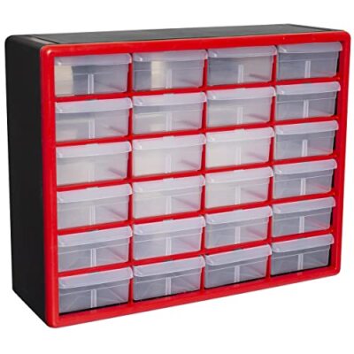24 Drawer Plastic Parts Storage Hardware Craft Cabinet for Garage Office