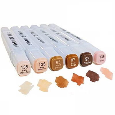 Alcohol Markers Set, Skin, 1 Count (pack Of 6),