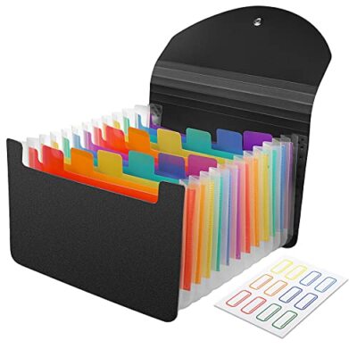 13 Pockets Coupon Receipt Organizer A6 Expanding File Folder, Small Accordian Fi