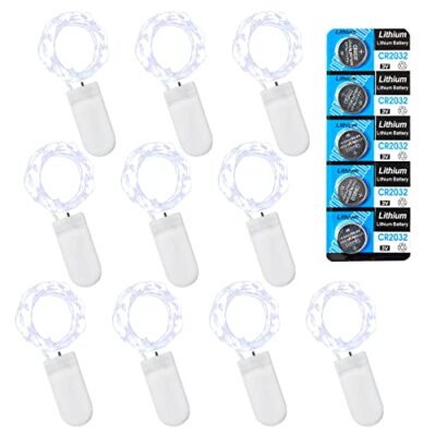 10 Pack Fairy Lights Battery Operated String Lights 10 Led On 3.3ft Silvery