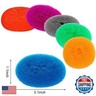 Blulu Plastic Dish Scrubbers for Dishes Pot Round Nylon Pad, Mesh Scouring Non Scratch Pads(Rainbow Colors,30 Pieces)