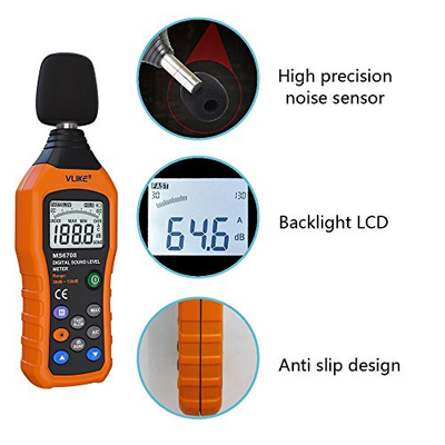 VLIKE Noise Sound Level Meter, Digital Decibel Meter with LCD, Audio Measurement
