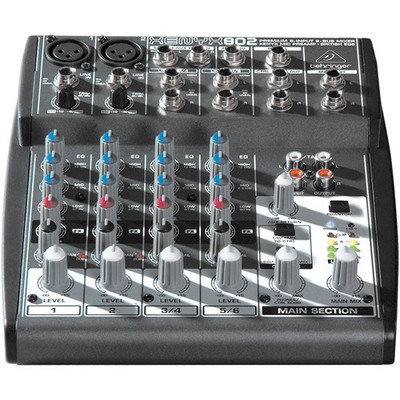 NEW Behringer XENYX 802 8-Input Mixer Board +48V phantom, Power Supply included.. Buy it now for 89.99