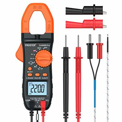 Proster Clamp Meter 6000 Counts Auto-ranging Multimeter TRMS