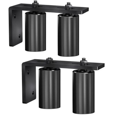Gate Roller Guide,4''Slide Gate Guide Roller with L-Bracket,Universal Adjustab...