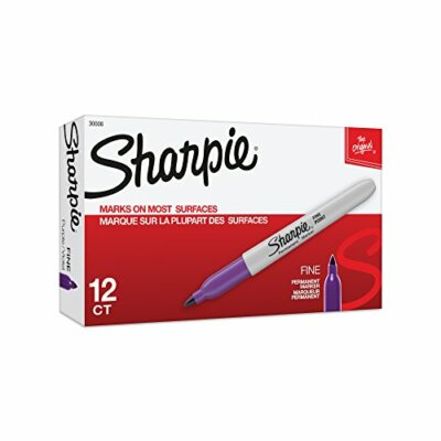 Sharpie Permanent Markers, Fine Point, Purple, 12-Pack (3000